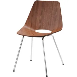 Thonet - S 661 Stuhl, Chrom / Nussbaum
