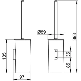 Keuco Toilettenbürstengarnitur Moll verchromt/antrazit (12764010101)