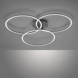 just light. LED Deckenleuchte Schwarz modern, drei Leuchtringe, dimmbar, schwenkbar