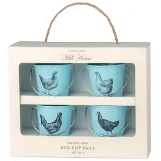 Eddingtons Eierbecher Eimer Eierbecher mit Hühner Design im 4er Set
