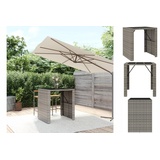 vidaXL Bartisch mit Glasplatte Grau 105x80x110 cm Poly Rattan