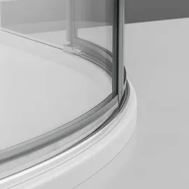 Bernstein Ex406A Viertelkreis-Duschkabine mit Drehtür 90 x 90 cm Silber Sicherheitsglas