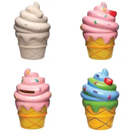 Baker Ross AW558 Eiscreme-Spardose, Keramik-Münzdose für Kinder zum Bemalen, Dekorieren und Vorzeigen, 2 Stück