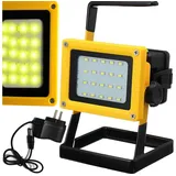 Retoo LED Baustrahler 30W, Flutlichtstrahler IP65 Arbeitsbeleuchtung für, Camping, Garage, Autoreparatur, Notstrombank, Ragbare Arbeitsleuchte, Arbeitsscheinwerfer, Bauscheinwerfer 3 batteries 18650 x 3.7V