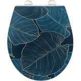 Wenko WC-Sitz mit Absenkautomatik Big Leaves blau