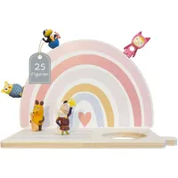 JP Journey Regal für Toniebox Regenbogen, Standregal für 25 Tonies, Für Magnetische Figuren (Holz, Regenbogen, M)