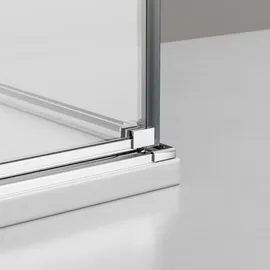 Bernstein Eckdusche mit Schwingtüren DX407 - 8 mm - Nano Echtglas - Breiten wählbar, Türelement Rechts:90 cm, Türelement Links:100cm