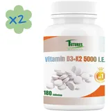 Vitamin D3 K2 5000 I.U , 2x180 Tabletten , Vitamin D3 5000 I.E , Vitamin K2