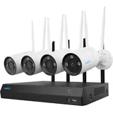 Reolink 4K Überwachungskamerasystem 8MP Ultra HD, 2,4/5 GHz WLAN, Überwachungskamera Set Aussen, 4X Wi-Fi 6 Kamera Aussen, 12CH WLAN NVR mit 2TB HDD, Vollmetallmaterial, Farbnachtsicht, Person/Fahrzeug/Tiererkennung, 2-Wege-Audio, RLK12-800WB4