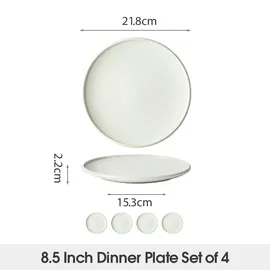 JIWOO Frühstücksteller Ø 21 cm weiß 4er Set