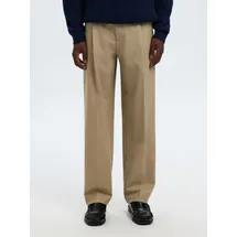 Selected Loose Fit Bundfaltenhose mit Gürtelschlaufen Modell 'FINN', Sand, S