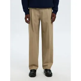 Selected Loose Fit Bundfaltenhose mit Gürtelschlaufen Modell 'FINN', Sand, S