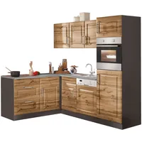 kochstation Winkelküche L-Form 230 x 170 cm beige