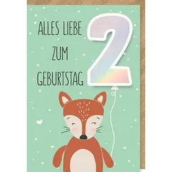 BRAUN+COMPANY Geburtstagskarte Kinder Zahl 2 5030-24075 Bild