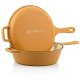 Mahlzeit Gusseisen Schmortopf | 4,4 Liter | rund, orange | Gusseisen emailliert | Orange