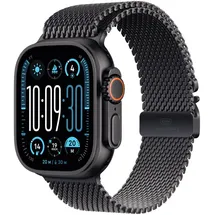 Apple Watch Ultra 2 GPS + Cellular 49 mm Titangehäuse schwarz,  Milanaise Armband schwarz L