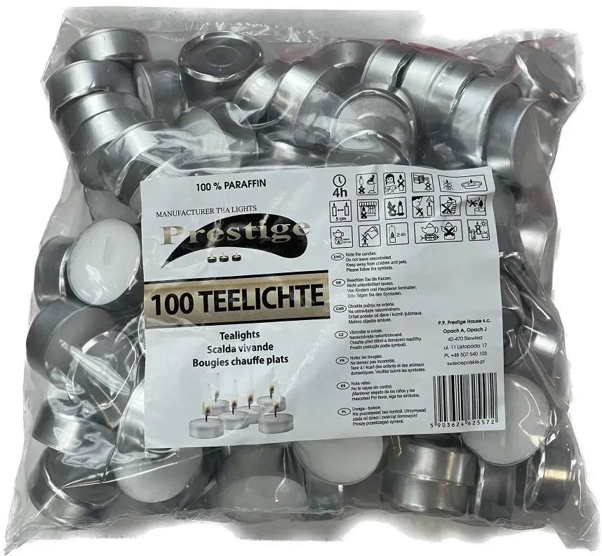 Teelichter im Beutel 100er Pack