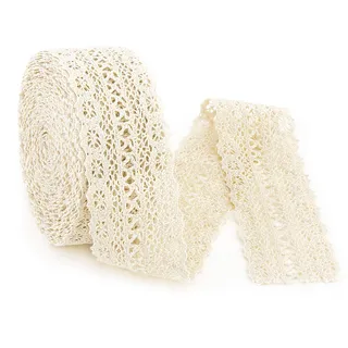 IDONGCAI Baumwolle Häkelspitze Einfassung Borte Band Baumwolle Häkeln Elfenbein Spitzenkante Trim Band Handwerk Vintage Hochzeit Dekoration Spitze Verschiedene Muster Spitzenband Vintage Spitze Stoff