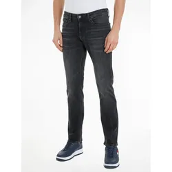 Slim-fit-Jeans TOMMY JEANS "SCANTON SLIM", Herren, Gr. 30, Länge 34, schwarz (denim schwarz), Denim/Jeans, Obermaterial: 99% Baumwolle, 1% Elasthan, casual, slim fit, Jeans, mit Logoprägung