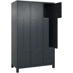 C+P Z-Spind Classic PLUS, Füßen, 6 Abteile, HxBxT 195x120x50cm, Zylinderschloss, Anthrazit von PROREGAL