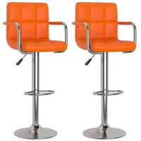 VidaXL Barhocker 2 Stk. Orange Kunstleder