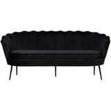 VCM ebuy24 Sofa 3 Personen Velour Schwarz