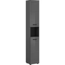 xonox.home Soft Hochschrank 30 x 180 cm Grau Hochglanz MDF