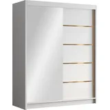 Mirjan24 Schiebetürenschrank Jafzurt III 150 x 200 x 58 cm Weiß