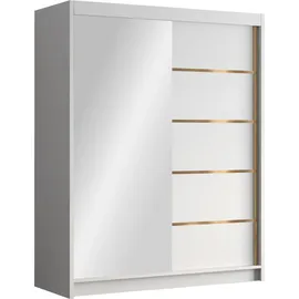 Mirjan24 Schiebetürenschrank Jafzurt III 150 x 200 x 58 cm Weiß