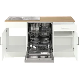 kochstation Winkelküche L-Form 310 cm weiß