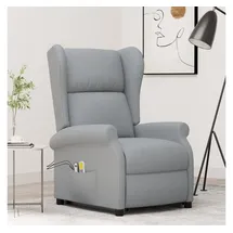 vidaXL Massagesessel mit Aufstehhilfe Hellgrau Stoff