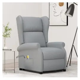 vidaXL Massagesessel mit Aufstehhilfe Hellgrau Stoff