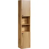 WELLTIME Hochschrank WELLTIME "Amrum", braun (eiche), B:40cm H:186cm T:31cm, Schränke, Hochschrank, Badezimmerschrank mit und ohne Schublade - (B/T/H) 40-70/31/186 cm
