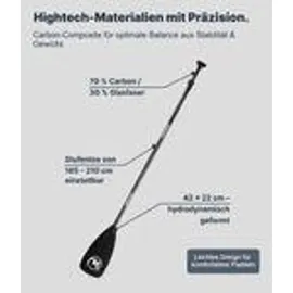 Nemaxx Carbon Speed SUP Paddel 3-teilig 702 g schwarz