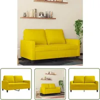 2-Sitzer-Sofa Gelb 120 cm Samt - Samtsofa - Couch Gelb - Wohnzimmersofa - 2-Sitzer Sofa - Modernes Sofa - The Living Store