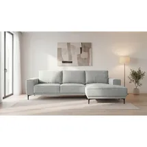 OTTO home Ecksofa OTTO HOME "Polsterecke Oland, Struktur, Flachgewebe, Luxus-Microfaser, Boucle", beige (sand), B:280cm H:85cm T:152cm, 100% Polyester, Sofas, Ecksofa, L-Form, 280 cm, Wellenunterfederung, Skandi-Design, Metallfüße