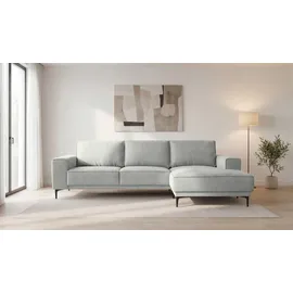 OTTO home Ecksofa OTTO HOME "Polsterecke Oland, Struktur, Flachgewebe, Luxus-Microfaser, Boucle", beige (sand), B:280cm H:85cm T:152cm, 100% Polyester, Sofas, Ecksofa, L-Form, 280 cm, Wellenunterfederung, Skandi-Design, Metallfüße