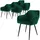 ML-Design Esszimmerstuhl Samt Dunkelgrün 6er Set