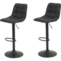 Hela Barhocker Yvonne, Anthrazit, Trompetengestell grau höhenverstellbar mit Gasdruckfeder, 360° drehbar