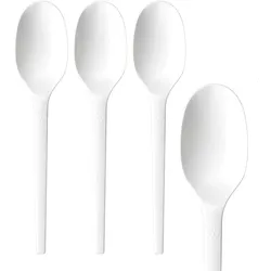 500x BIO Löffel aus CPLA wiederverwendbar weiß 16.5cm