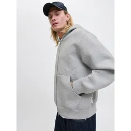 JACK & JONES Herren, Hoodie Kapuzenpullover JCOCOVER SCUBA SWEAT ZIP HOOD relaxed fit, 12282972 grau L