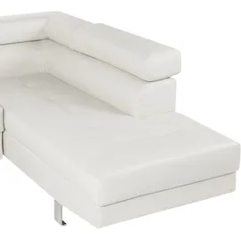 Beliani Eckcouch Kunstleder 5-Sitzer Weiß