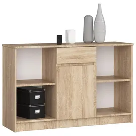 Akord Kommode Akord 120 x 77 x 40 cm Sonoma Eiche / Weiß