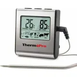 Digitales Fleischthermometer Tp16 Mit Großem Lcd-display Für Smoker, Backofen, Küche, Grill Und Bbq – Mit Timer Und Edelstahl-temperaturfühler