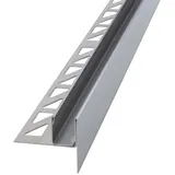 Dalsys Gefällekeil Dusche 120cm, Höhe 19mm, Rechts Silber U-Profil Zur Glasaufnahme für ebenerdige Dusche, aus korrosionsbeständigem V2A Edelstahl