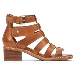 Pikolinos für Damen. W3H-1823 Blanes braune Ledersandalen -Absatzhöhe 5cm (37), 5 bis 8 cm, Reißverschluss, Lässig