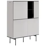 VOLEO Highboard 91 x 141 x 41 cm Schwarz
