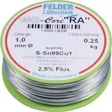 Felder ISO-Core RA Sn99Cu1 Lötzinn, bleifrei Spule Sn99,3Cu0,7 0.250kg 1mm