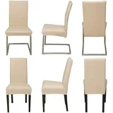 Staboos Stuhlhussen 6er Set - Hochwertige und elastische Stuhlhussen für Swingstühle - Pflegeleichte Stuhlbezüge & Hussen für Stühle - Perfekter Stuhlbezug 6er Set - ÖKO TEX Zertifiziert - Beige