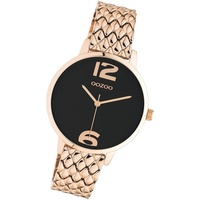 OOZOO Quarzuhr Oozoo Damen Armbanduhr Timepieces, Damenuhr Edelstahlarmband roségold, rundes Gehäuse, mittel (ca. 38mm) goldfarben